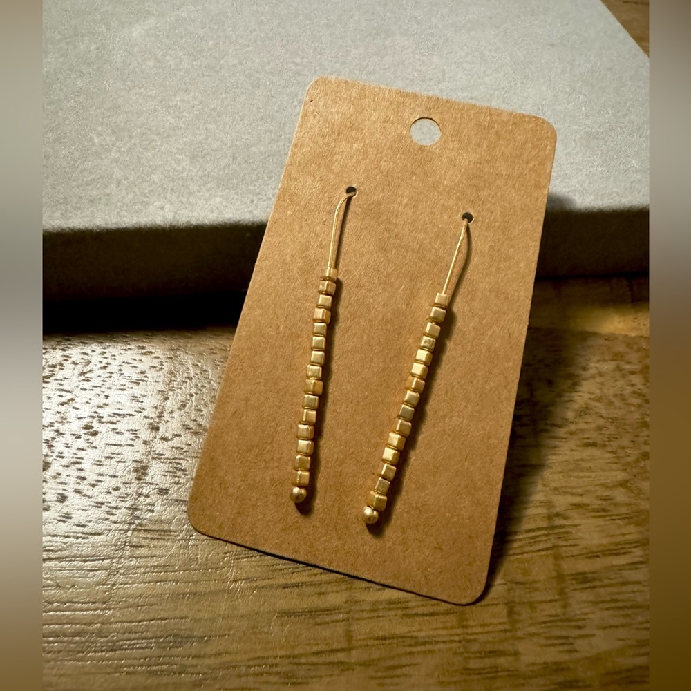 Hand crafted Gold beaded earrings